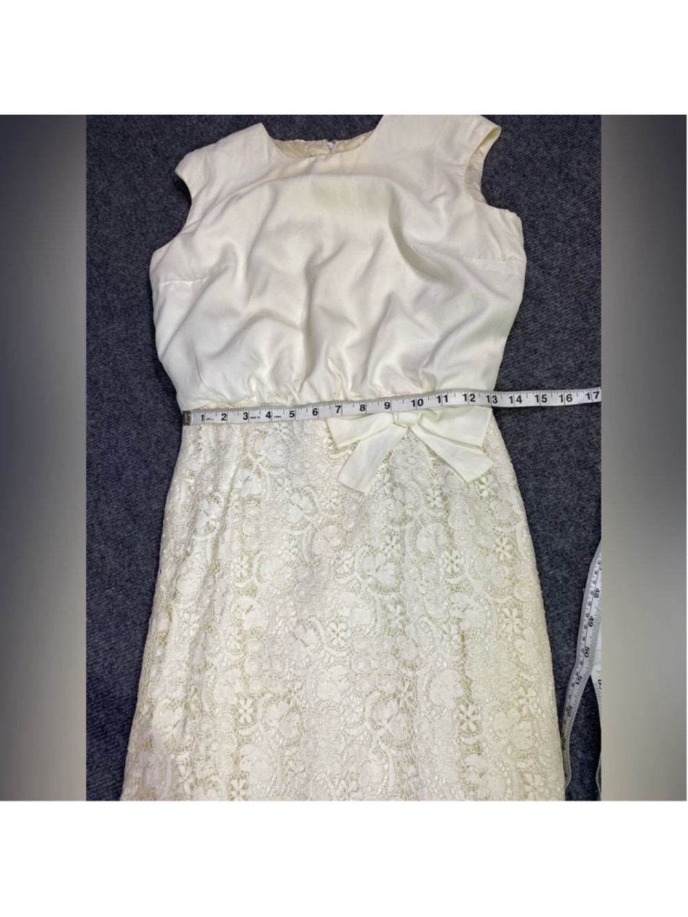 Vintage 60s Dress Set Women 4 D’Allaird’s Floral Lace Mod Dolly Girl Cream - Picture 12 of 16